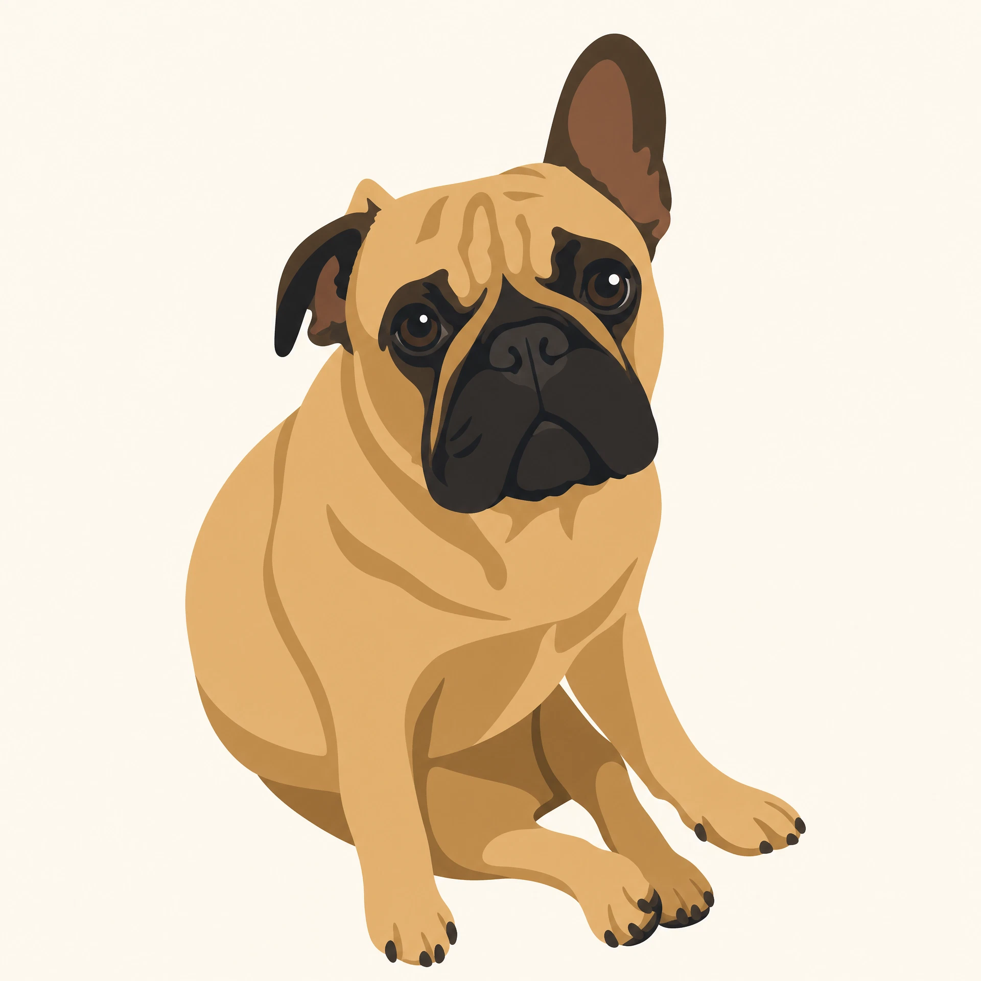 French bulldog on the sofa in Thread Portrait — rendered artwork