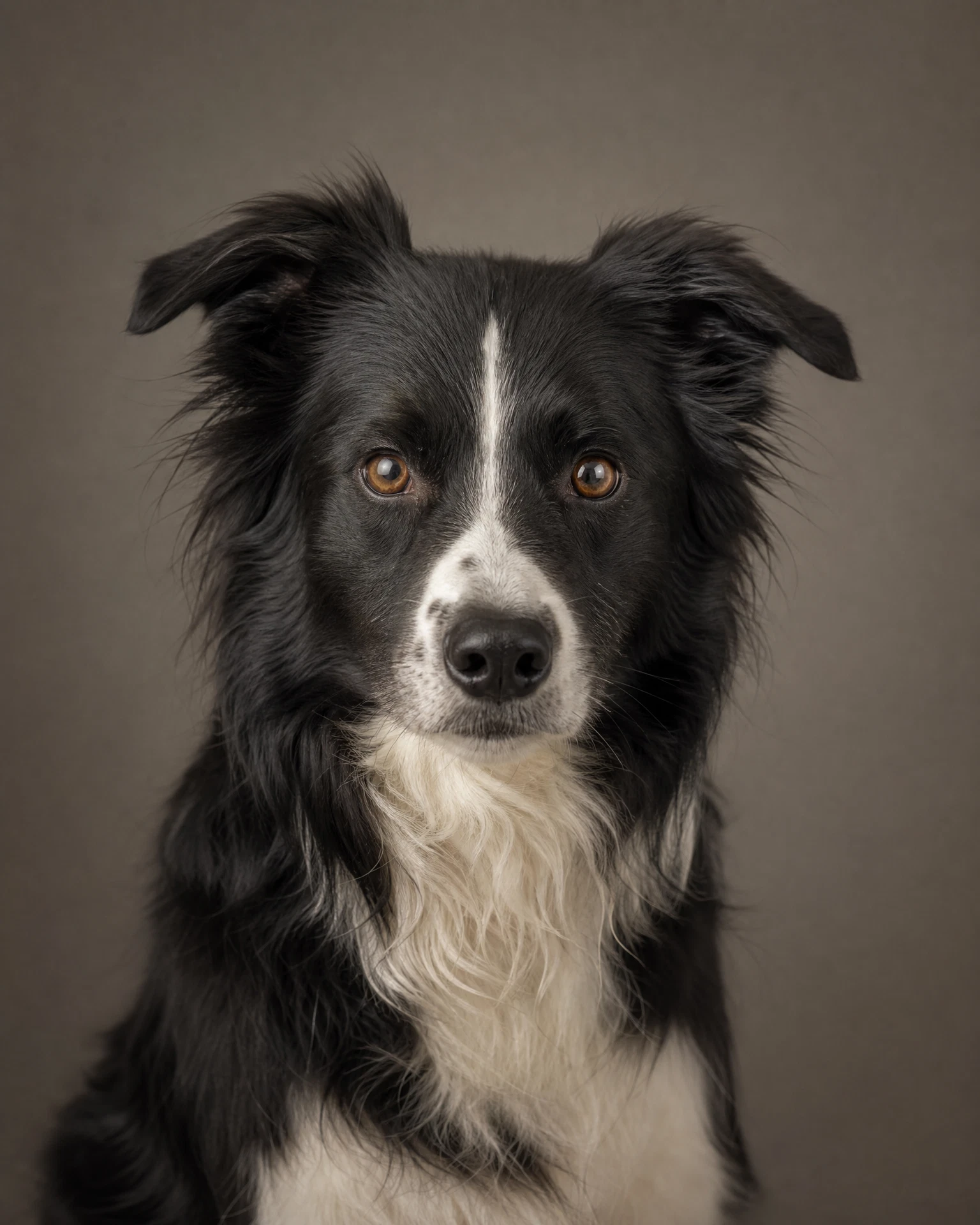 Border collie in True to Photo — rendered artwork