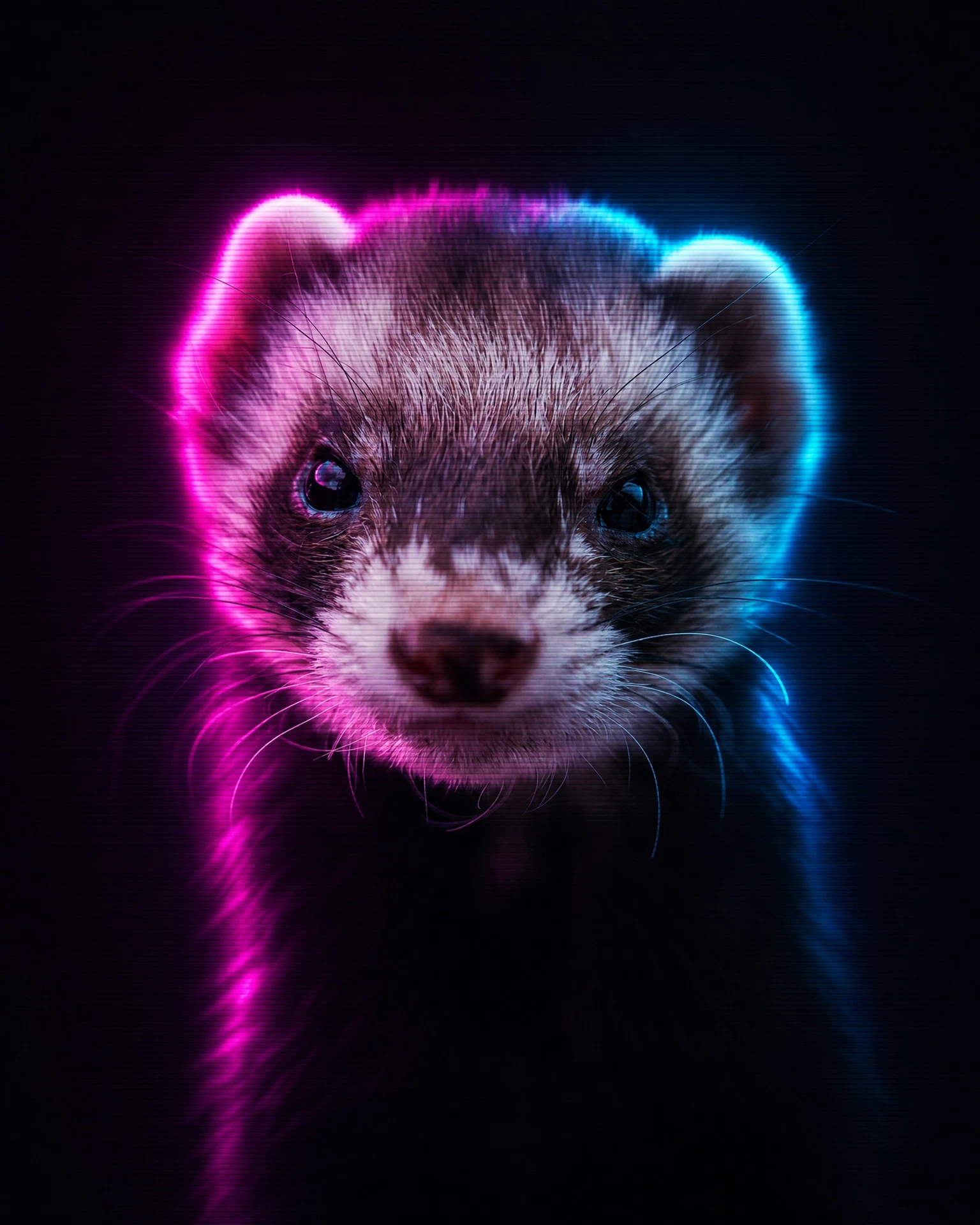 Ferret in Midnight Neon — rendered artwork